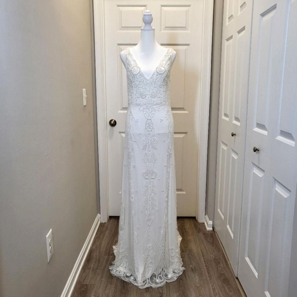 Lulus White Beaded Sequin Mermaid Maxi Dress - Picture 6 of 15
